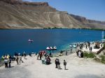 A lot of activity in one of the deep blue lakes at Band-e Amir National Park near Bamyan City. Photo: Irene Carlos.