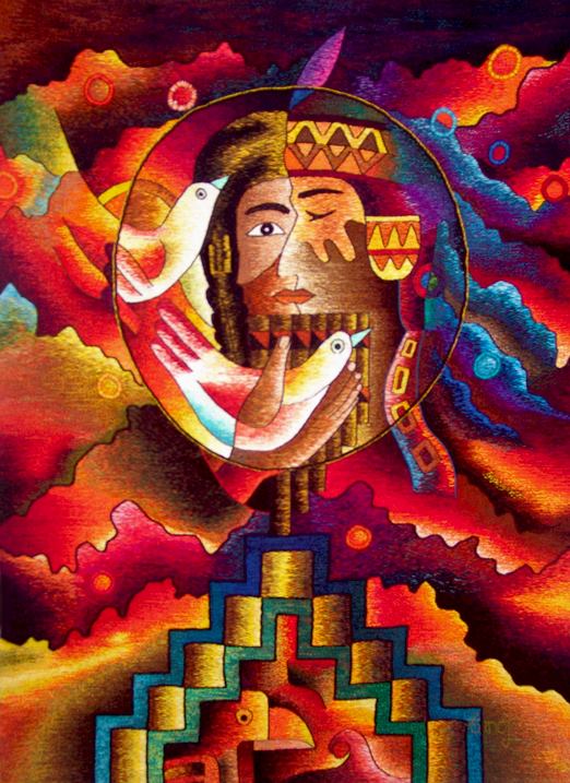 " Presencia Infinita del Amor " 120 x 160 cm. Tapiz tejido a mano. Alpaca, algodón y fibras mixtas.jpg